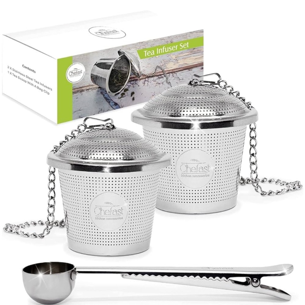 Chefast Tea Infuser Set with Spoon - Silver